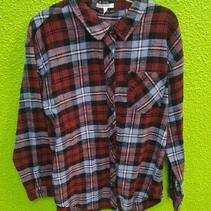 Maurices Red and Blue Checkered Shirt